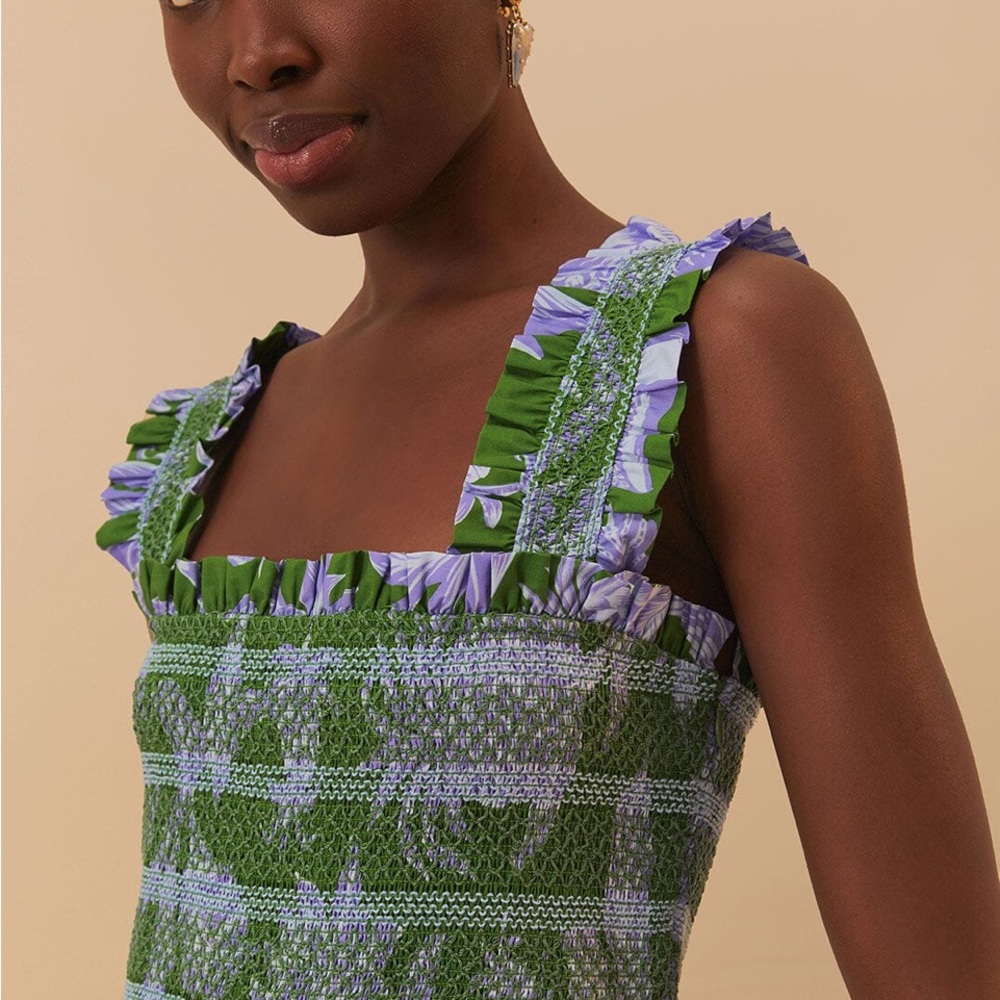 FARM Rio Green and Lavender Maxi Dress - Picture 2 of 7